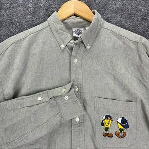 Vintage Looney Tunes Shirt Men’s L Tweety Bird Acme Clothing Co 1994 Button Up